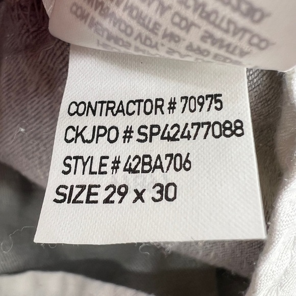 Calvin Klein Gray Slim Straight Fit Jeans Size 29 x 30 Men’s - Picture 6 of 7